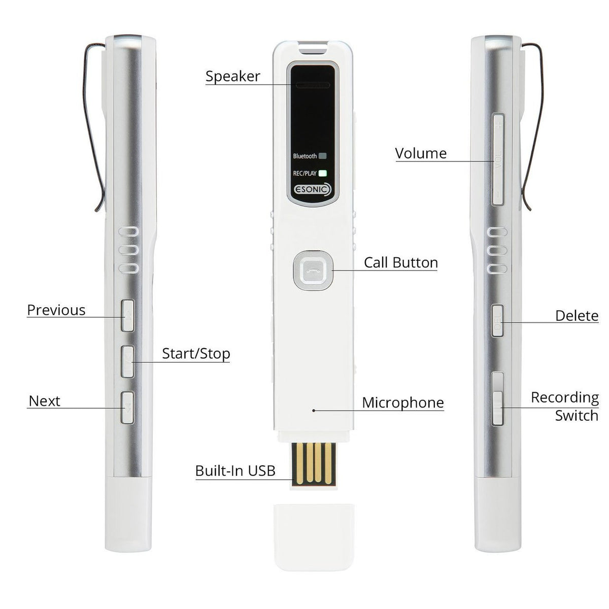 Bluetooth phone call recorder PR-200 what's in the box
