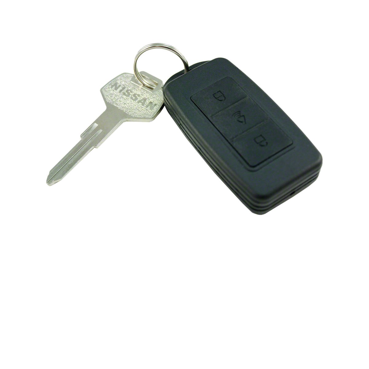 VR-100 keychain voice recorder with key ring on a white background