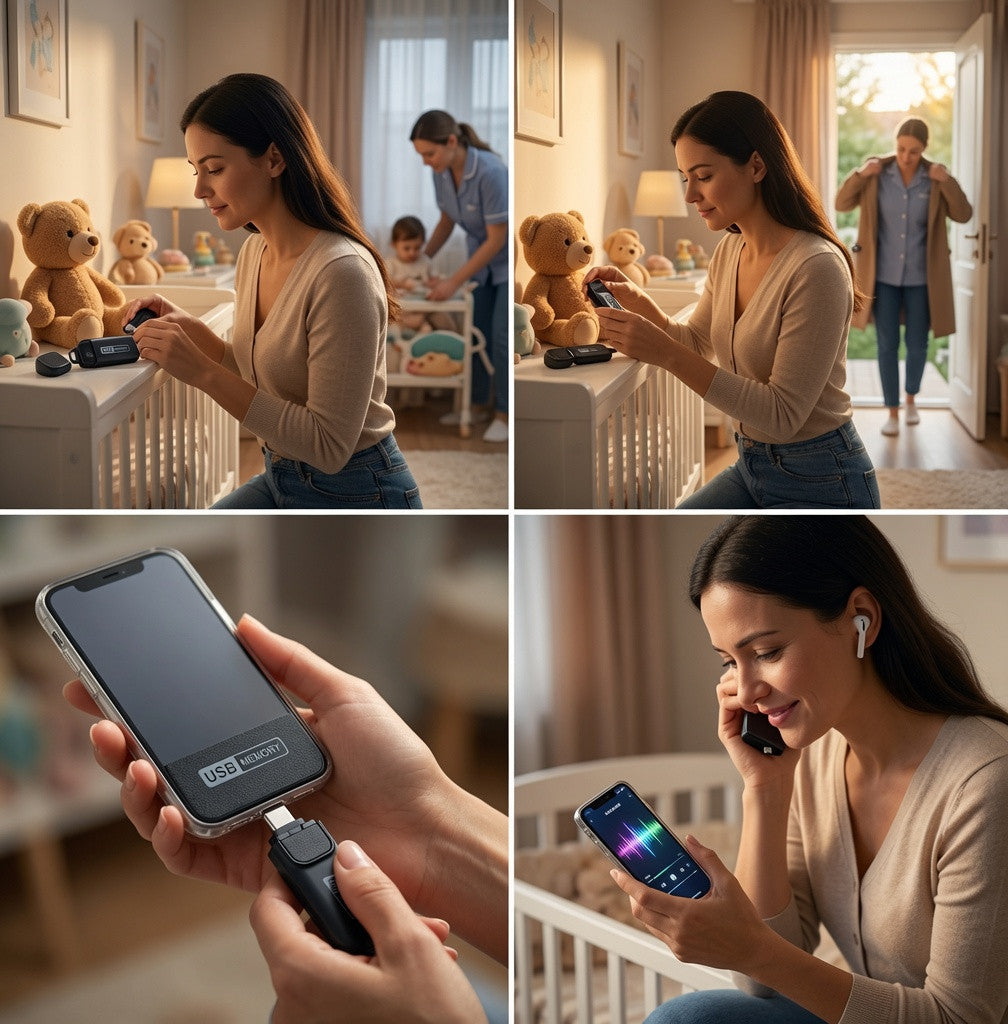 USB-C voice recorder VR-C320 recordings shown in a phone's Files app