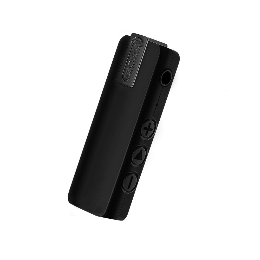 Mini voice recorder VR-120 with earphones plugged in