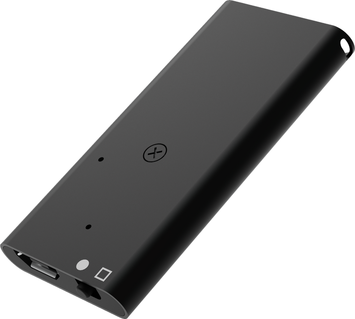 Thin voice recorder VR-140 shown in hand for size