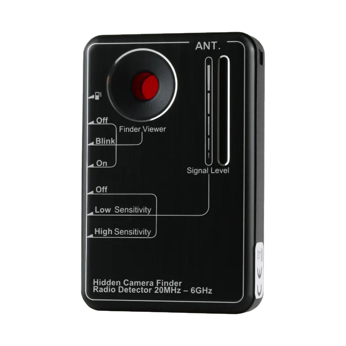 CD-10 camera finder, front view showing the red viewing lens, controls and antenna