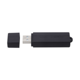 VR-16 USB voice activated recorder with cap removed, front view on white, 2,304 hours of storage and 25-day battery